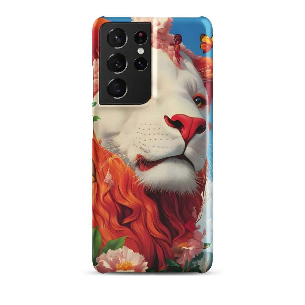 Majestic Lion Amidst Floral Splendor