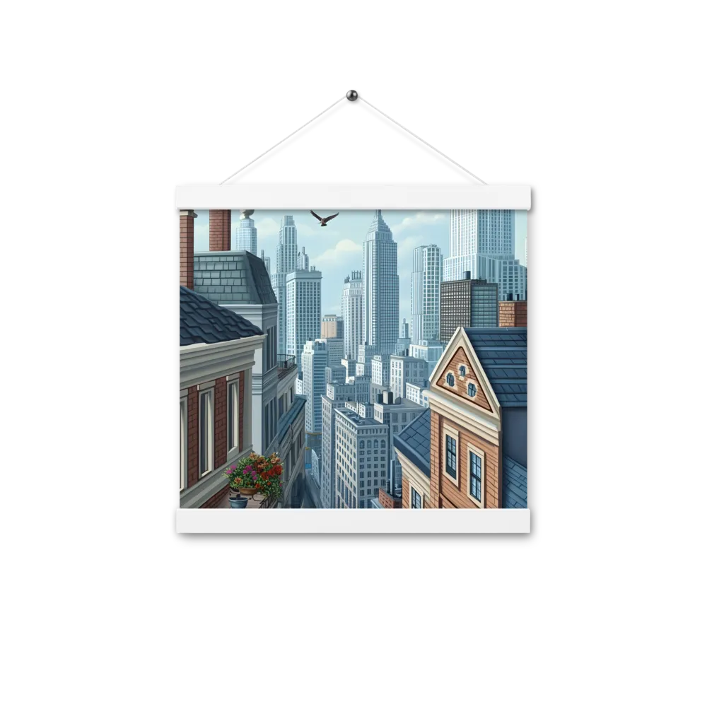 Urban Symphony | Poster With White Wood Hanger | 12″×12″