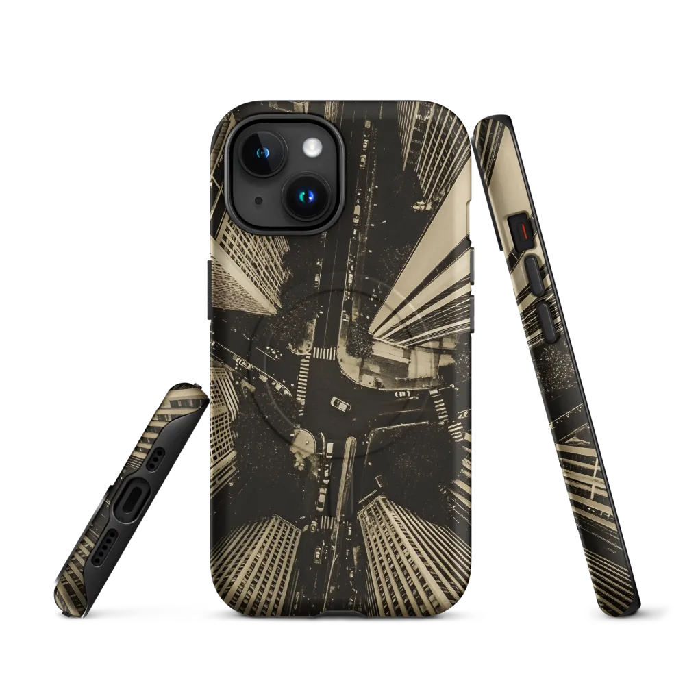 Urban Symphony: Aerial Perspective of City Life | Phone Case |  15 | MagSafe® Tough Case | Matte