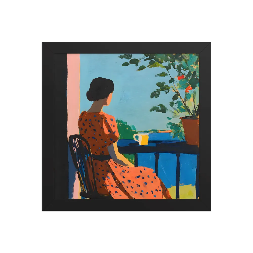 Balcony Reverie 
 Poster with Black Frame | 10″x 10″