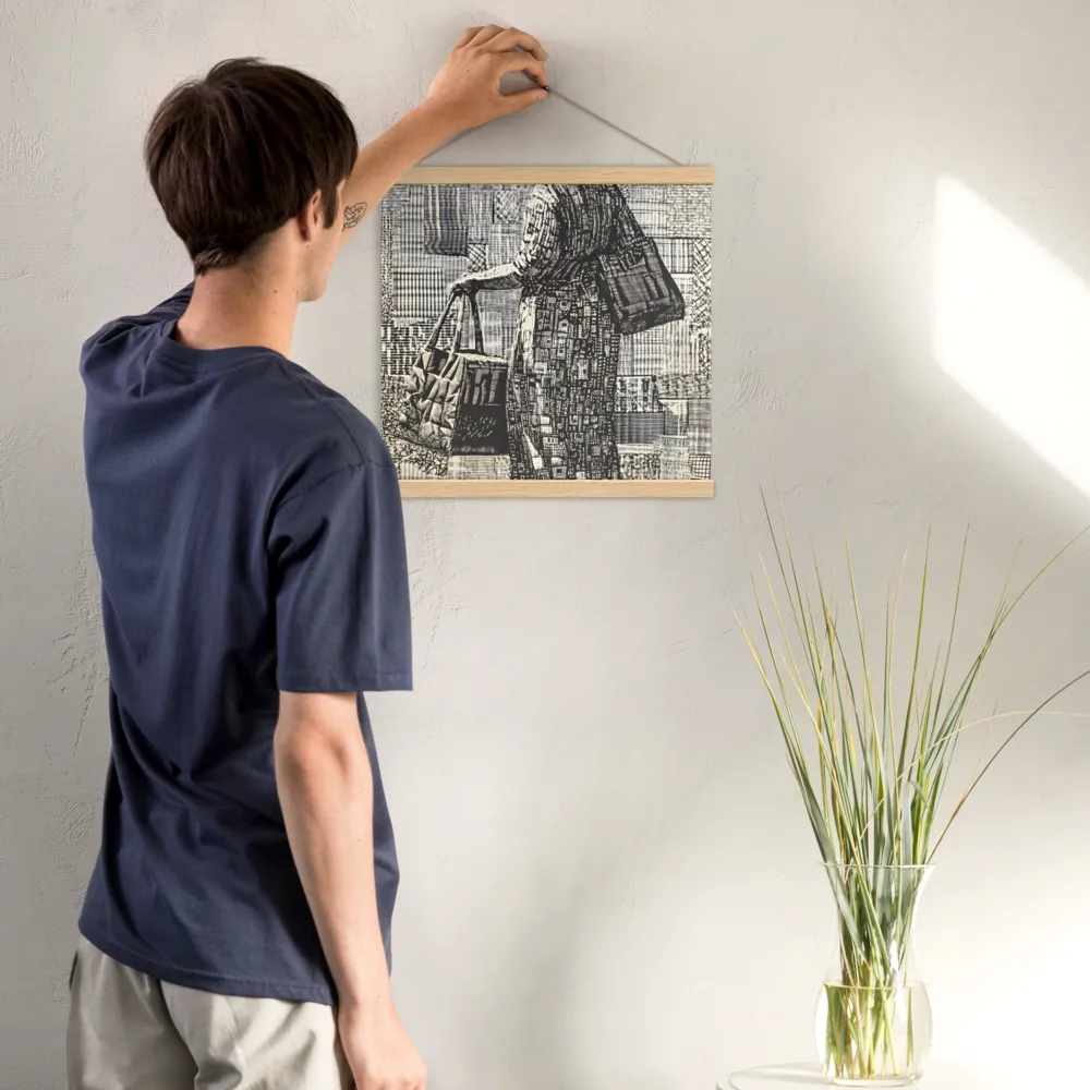 Urban Reflections: A Shopping Narrative | Poster With Oak Wood Hanger | 16″×16″