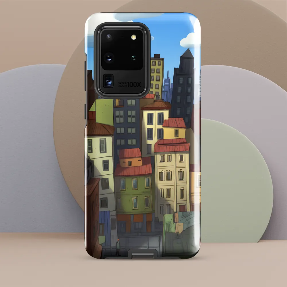 Urban Symphony: A Colorful Cityscape | Phone Case |  S20 Ultra | Tough Case | Glossy