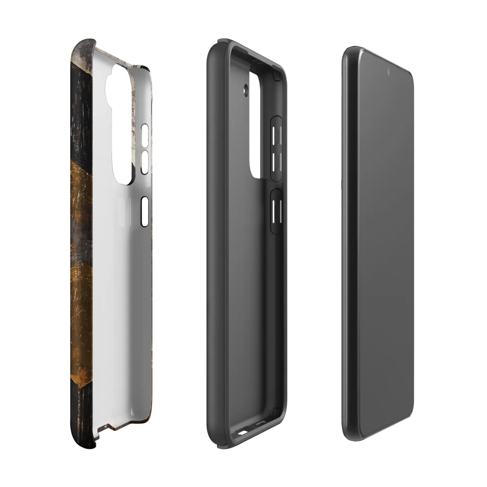 Geometric Harmony in Gold and Black | Phone Case |  S21 | Tough Case | Matte