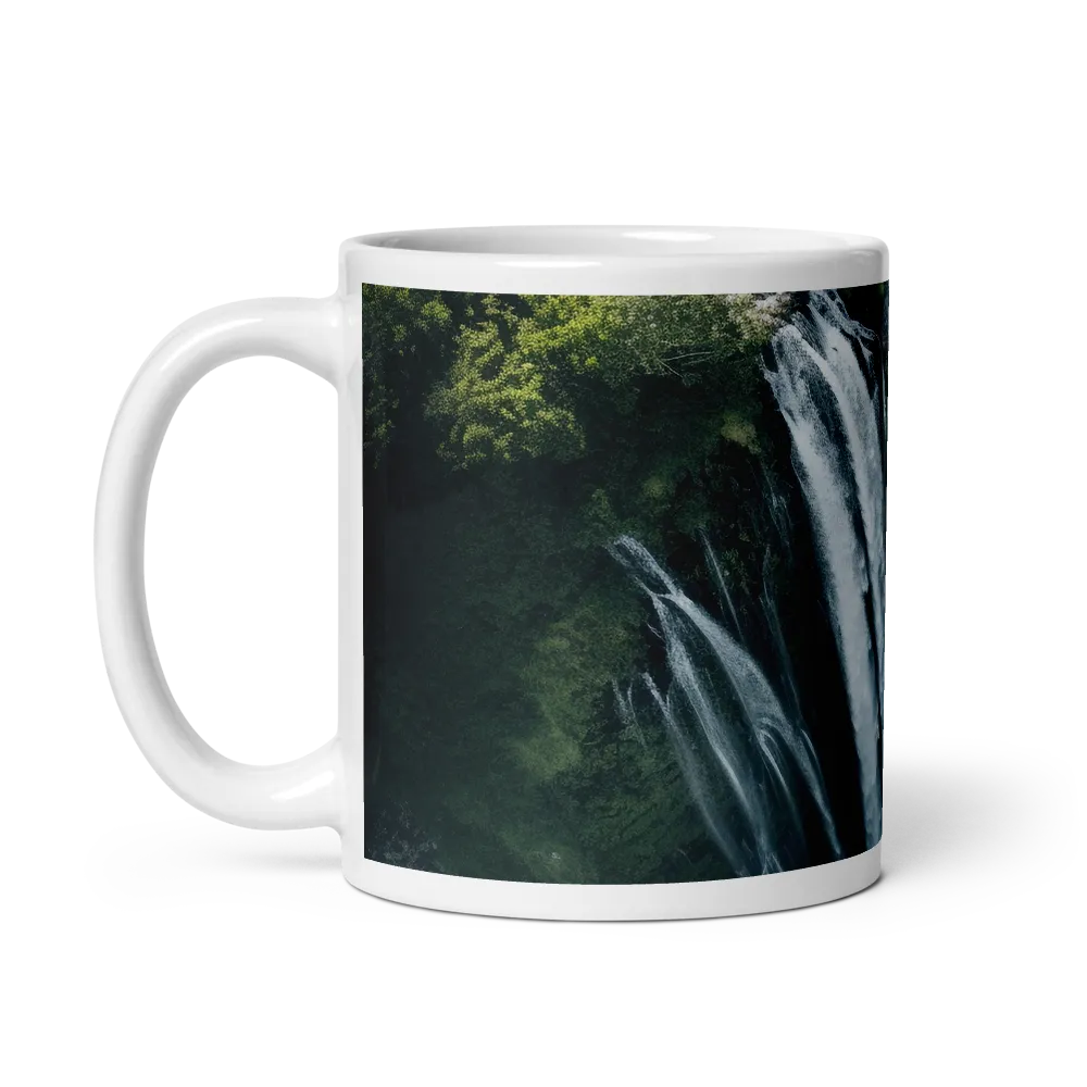 Nature's Power: The Cascading Waterfall | Mug with White inside | 11 oz