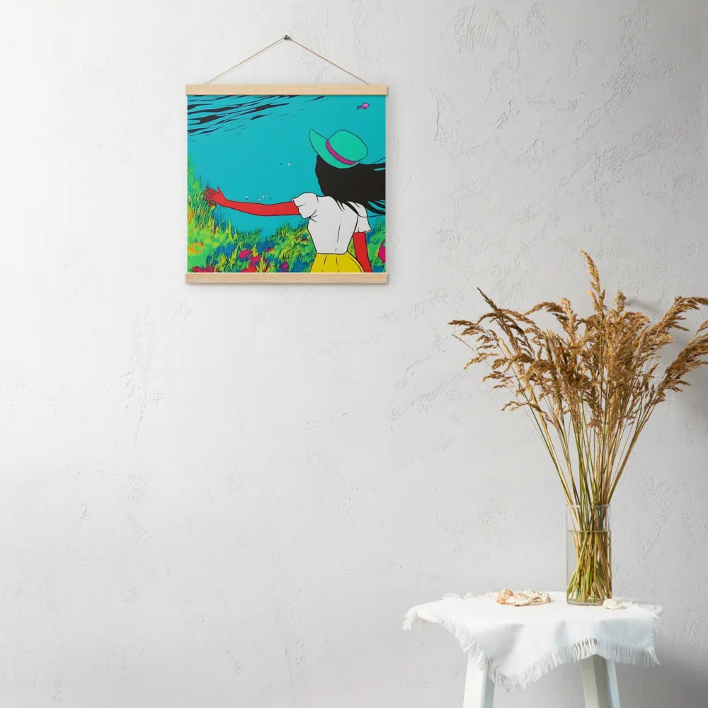 Whimsical Encounter | Poster With Oak Wood Hanger | 16″×16″