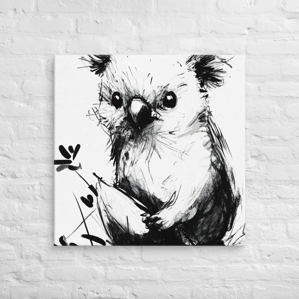 Whimsical Koala in Ink | Canvas | 30″×30″