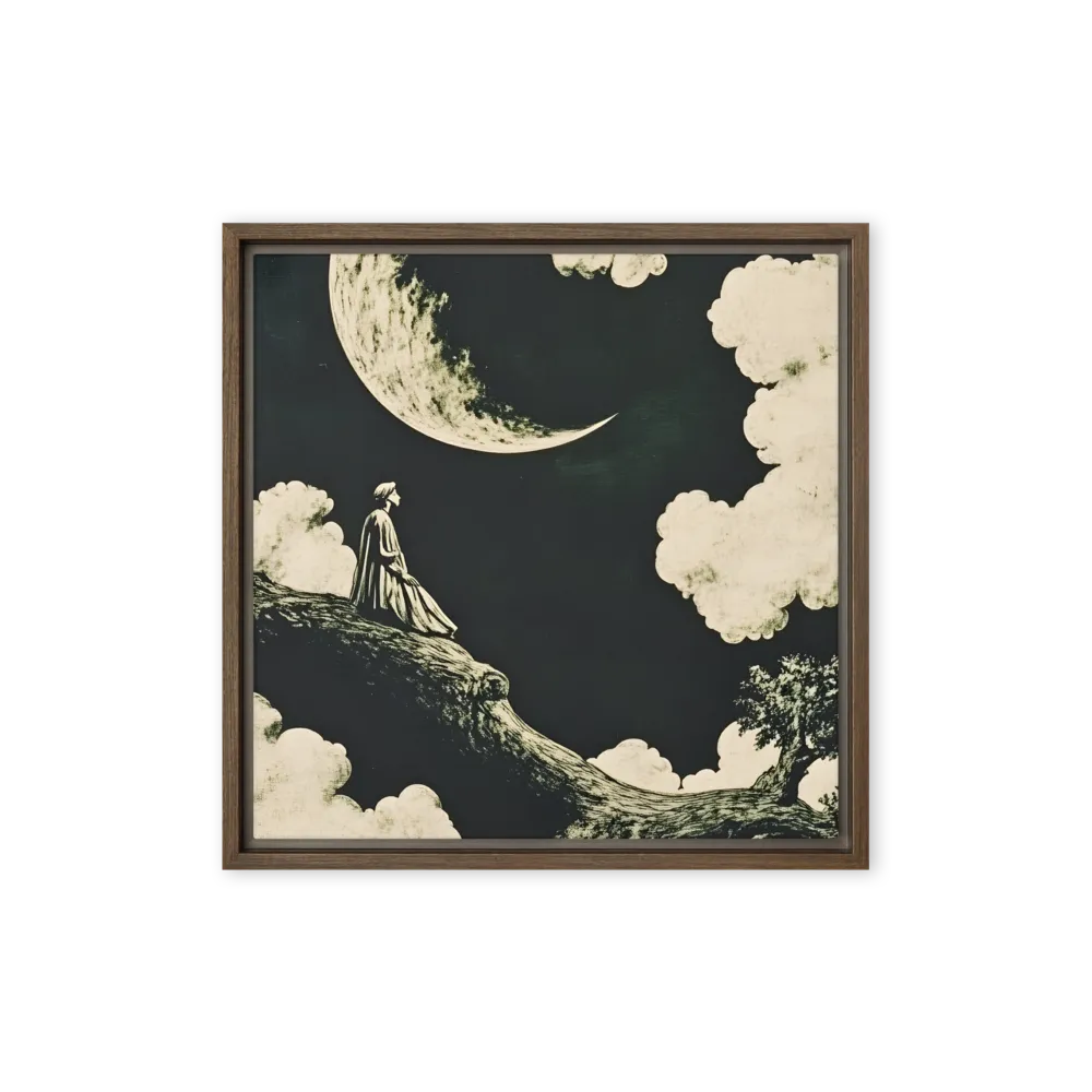 Whispers of the Moon | Canvas with Brown Frame | 16″×16″