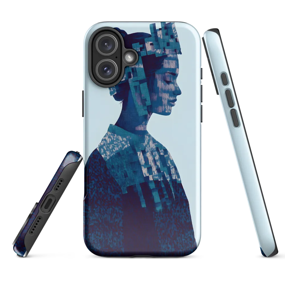 Digital Portrait in Abstract Blue
