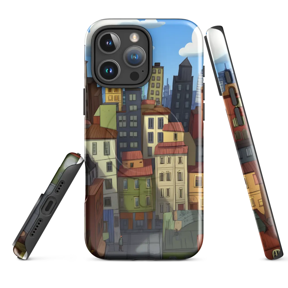 Urban Symphony: A Colorful Cityscape | Phone Case |  16 Pro Max | MagSafe® Tough Case | Glossy
