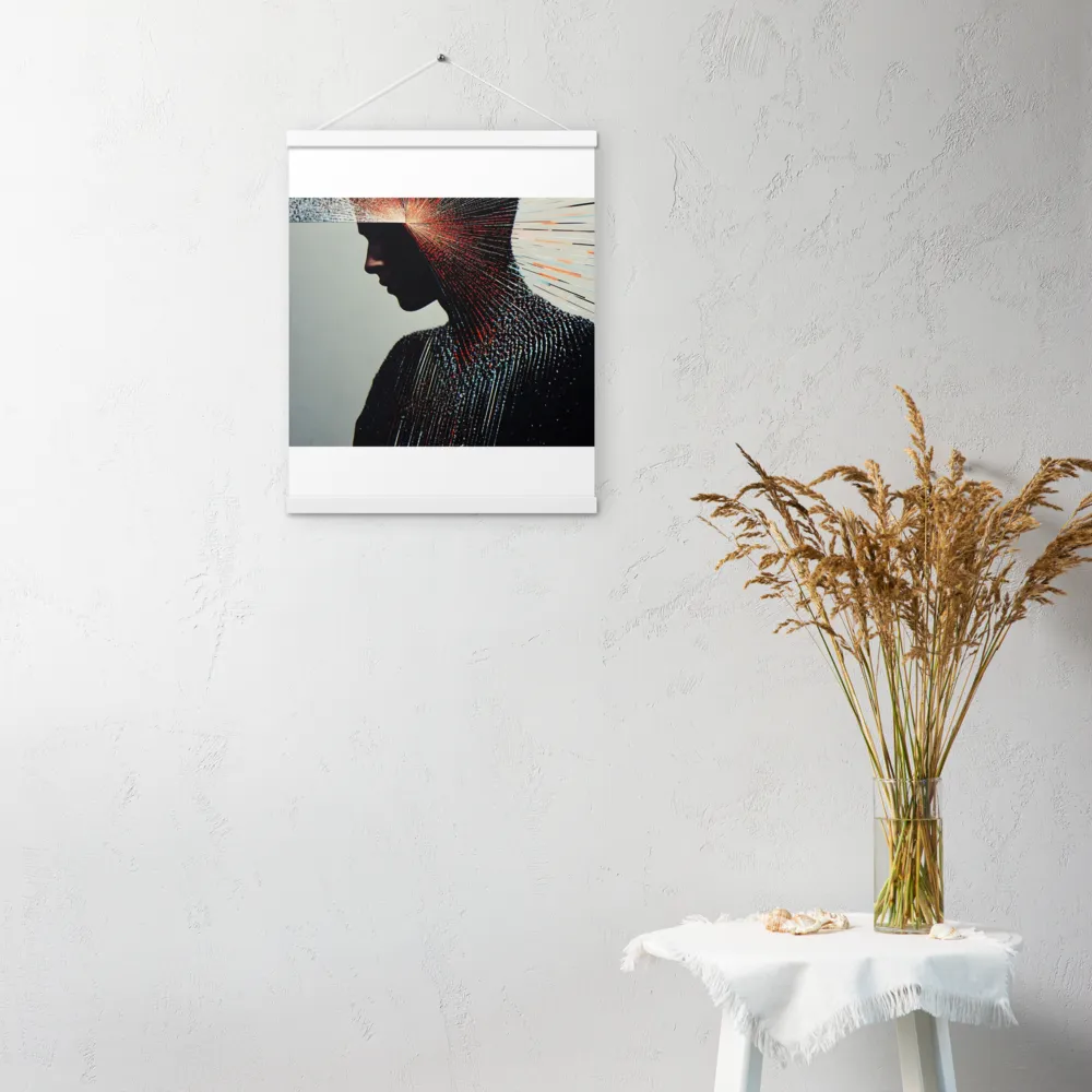 Radiant Reflection: An Abstract Journey of Thought | Poster With White Wood Hanger | 16″×20″