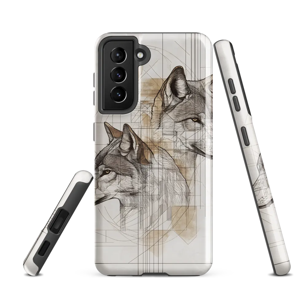 Geometric Harmony: The Essence of Wolves | Phone Case |  S21 FE | Tough Case | Glossy