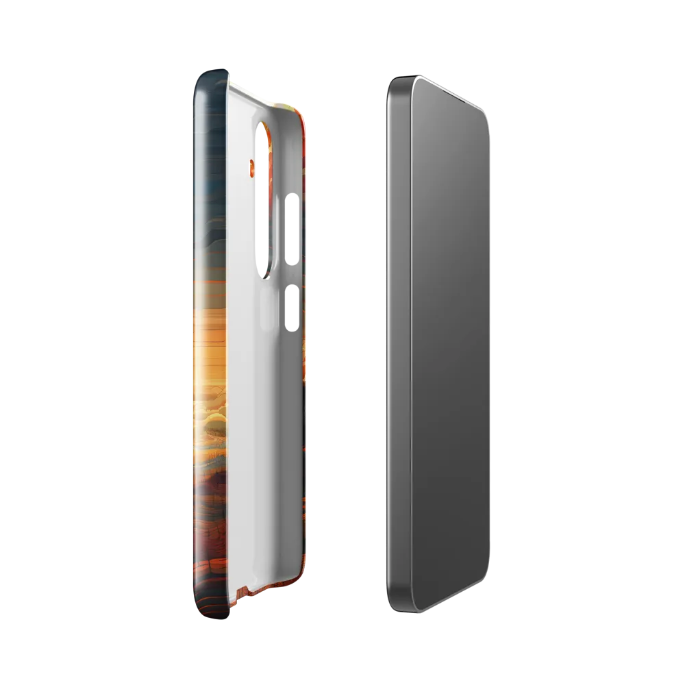 Ethereal Sunset: A Serene Landscape in Flowing Forms | Phone Case |  S24 | Snap Case | Glossy