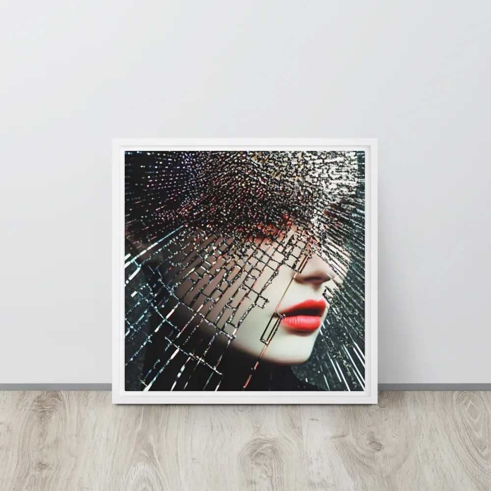 Fractured Identity | Canvas with White Frame | 16″×16″