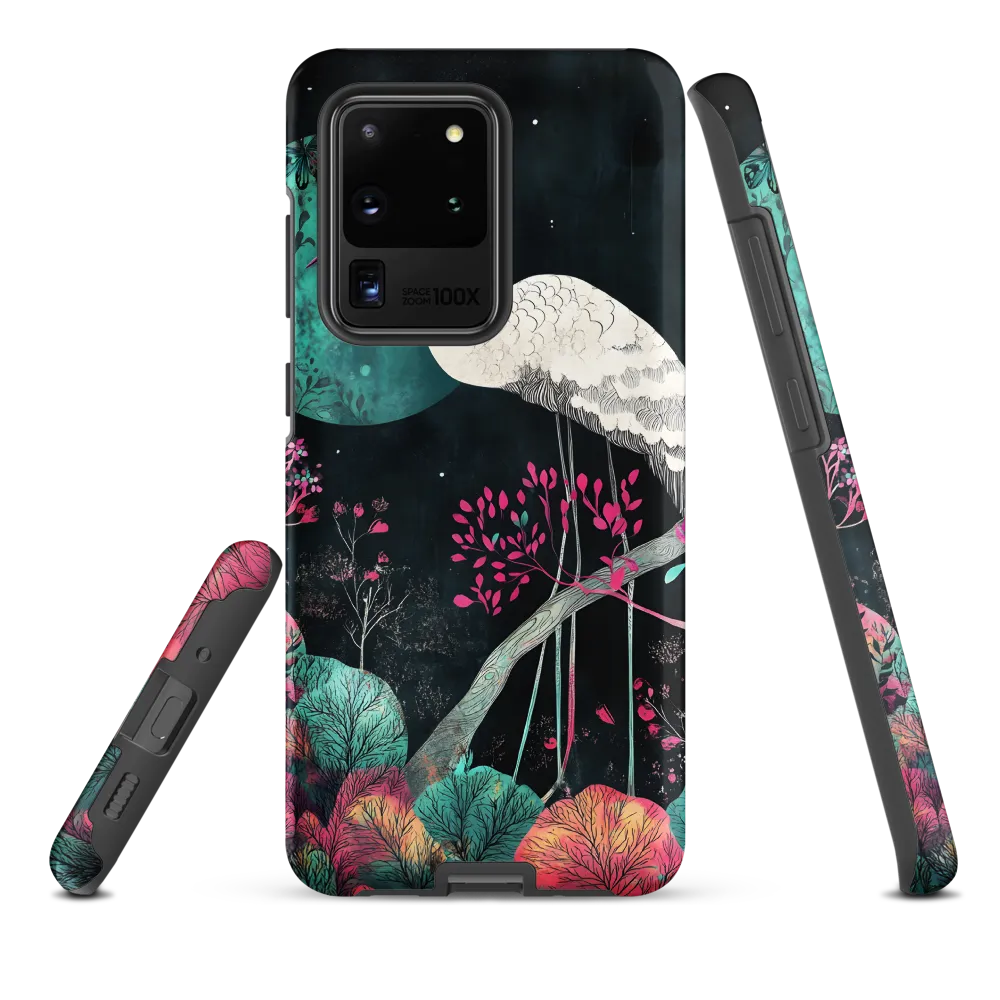 Ethereal Presence: Heron in a Floral Dreamscape