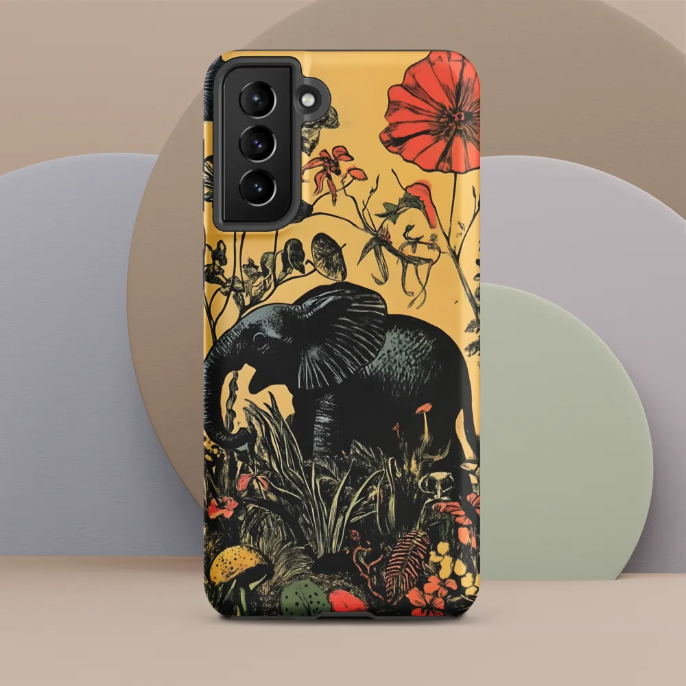 Floral Majesty: The Elephant's Sanctuary | Phone Case |  S21 Plus | Tough Case | Matte
