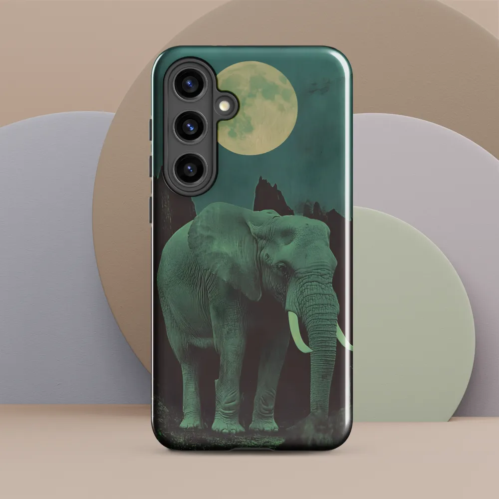 Ethereal Presence: Elephant Under a Full Moon