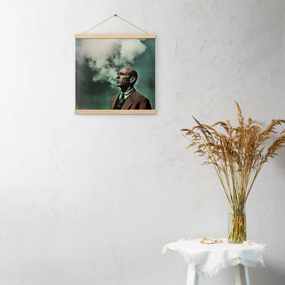 Clouded Thoughts | Poster With Oak Wood Hanger | 16″×16″