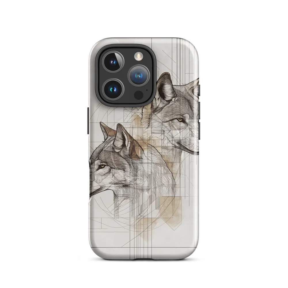 Geometric Harmony: The Essence of Wolves | Phone Case |  16 Pro | MagSafe® Tough Case | Glossy