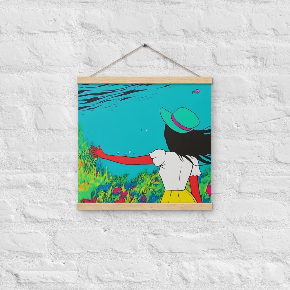 Whimsical Encounter | Poster With Oak Wood Hanger | 16″×16″