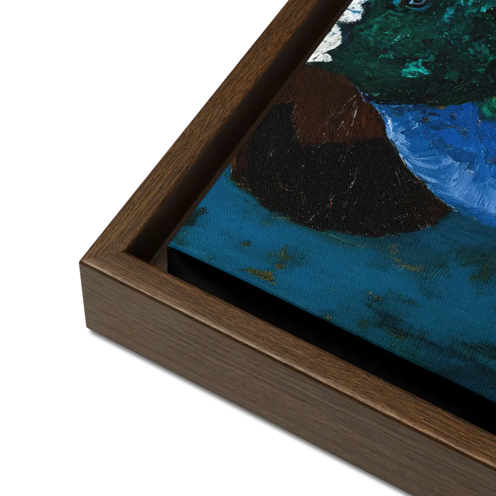 Majestic Absurdity: The Hat-Wearing Bird | Canvas with Brown Frame | 16″×20″