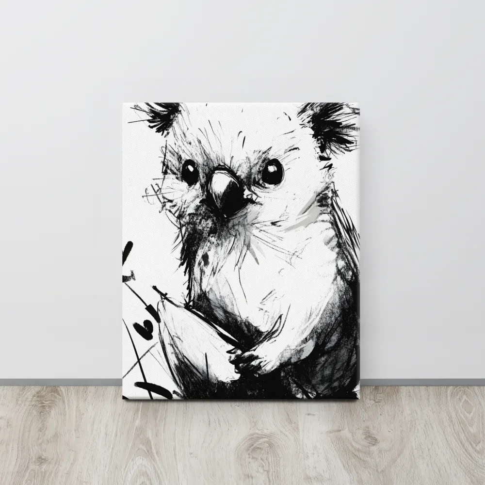 Whimsical Koala in Ink | Canvas | 16″×20″
