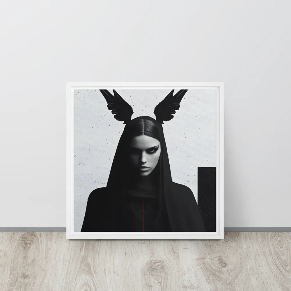 Whispers of Darkness | Canvas with White Frame | 16″×16″