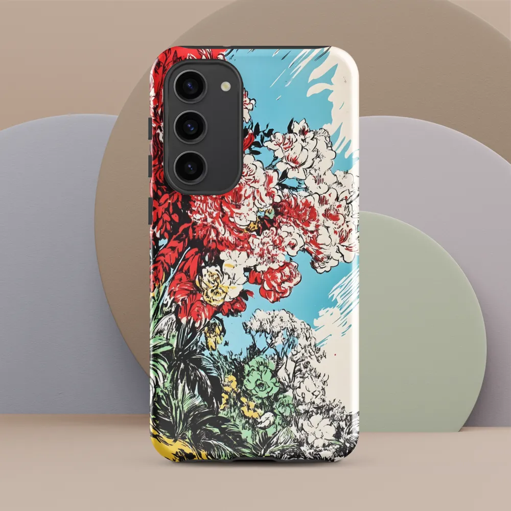 Floral Symphony in Bold Colors | Phone Case |  S23 Plus | Tough Case | Glossy