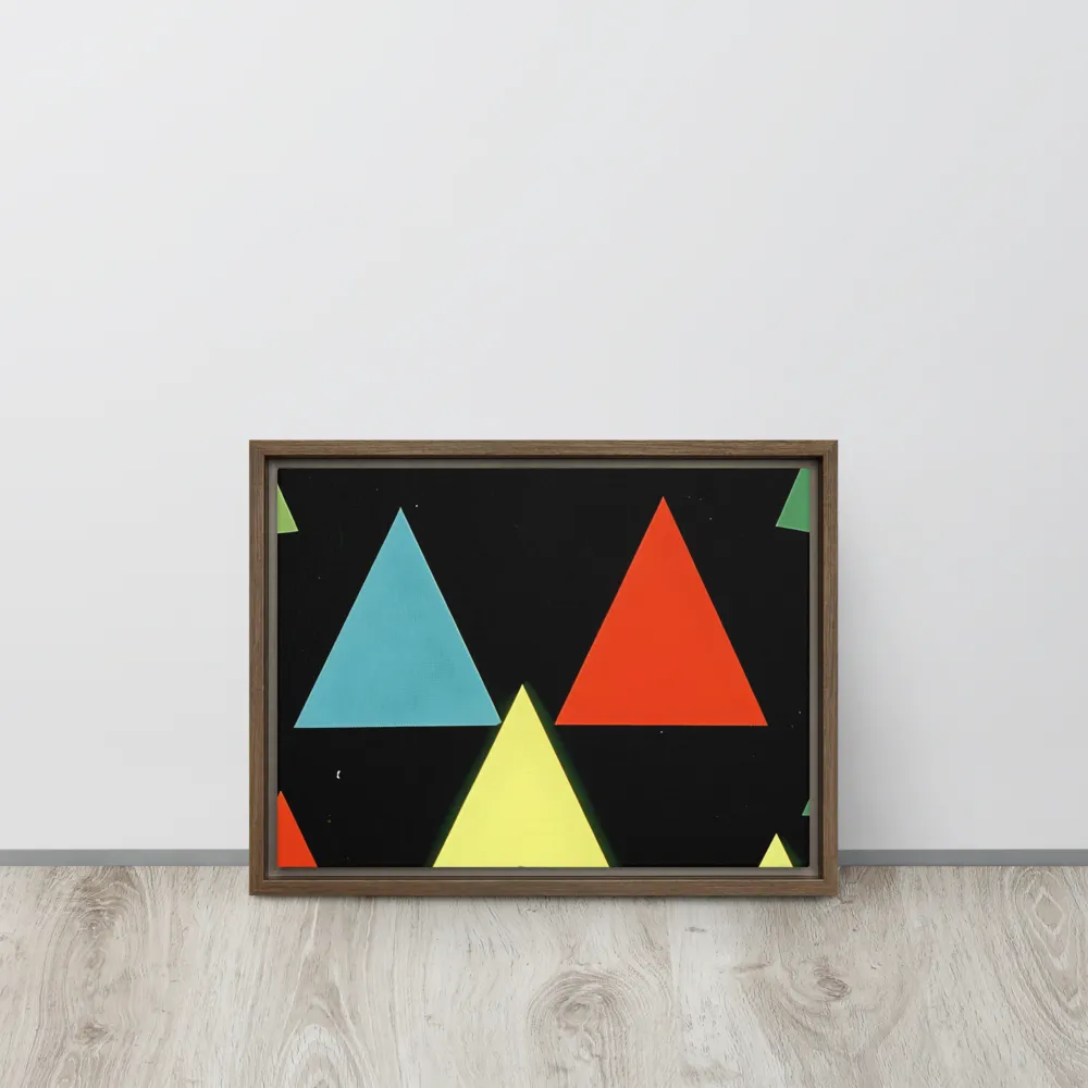 Geometric Harmony in Color | Canvas with Brown Frame | 12″×16″