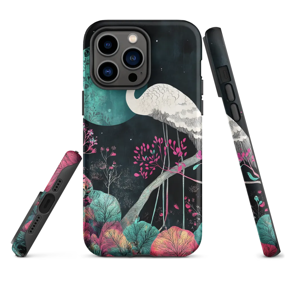 Ethereal Presence: Heron in a Floral Dreamscape