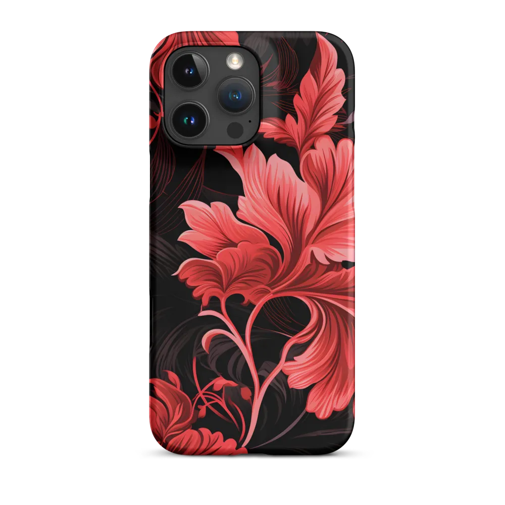 Tropical Elegance in Red | Phone Case |  16 Pro Max | Snap Case | Matte