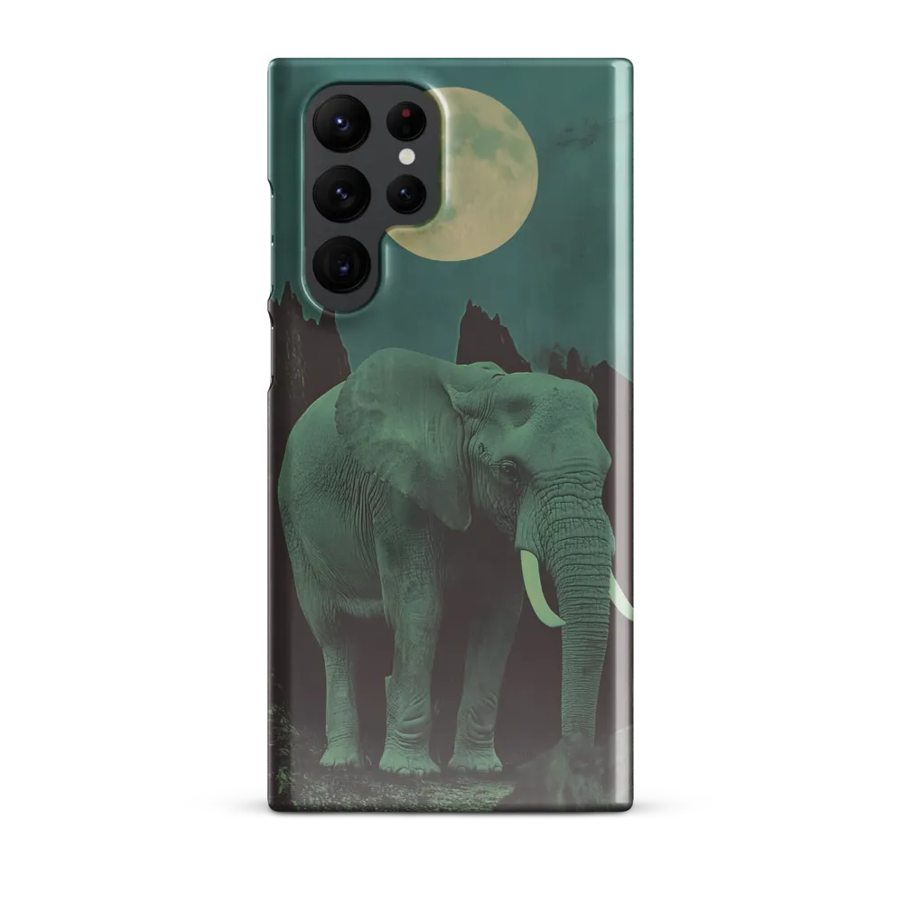 Ethereal Presence: Elephant Under a Full Moon