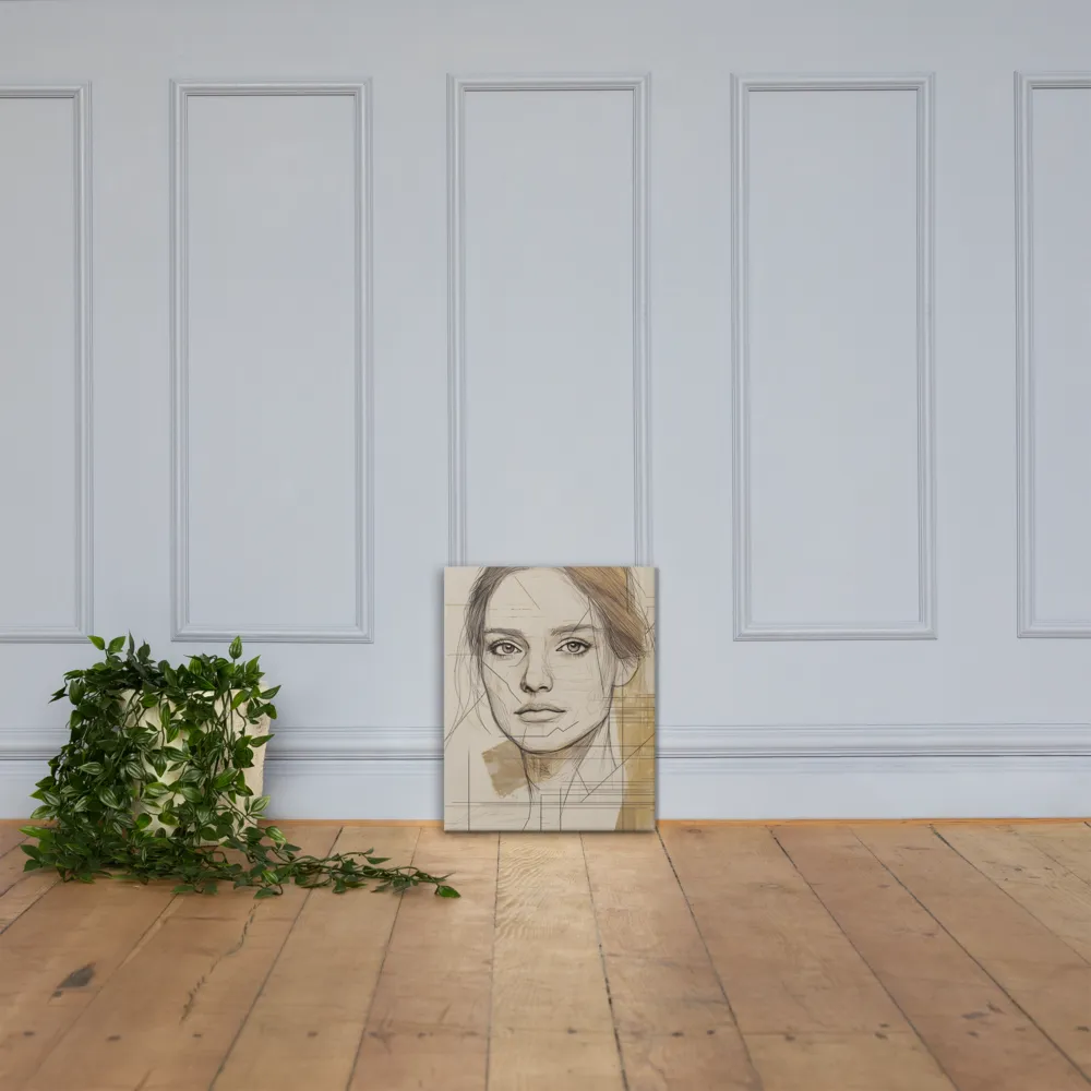Geometric Elegance: A Modern Portrait | Canvas | 16″×20″