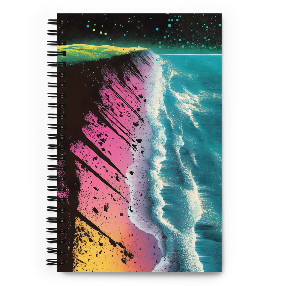 Cosmic Serenity at the Shore | Spiral Notebook