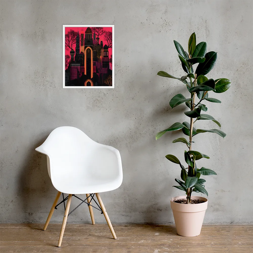 Urban Reverie | Poster with White Frame | 16″×20″