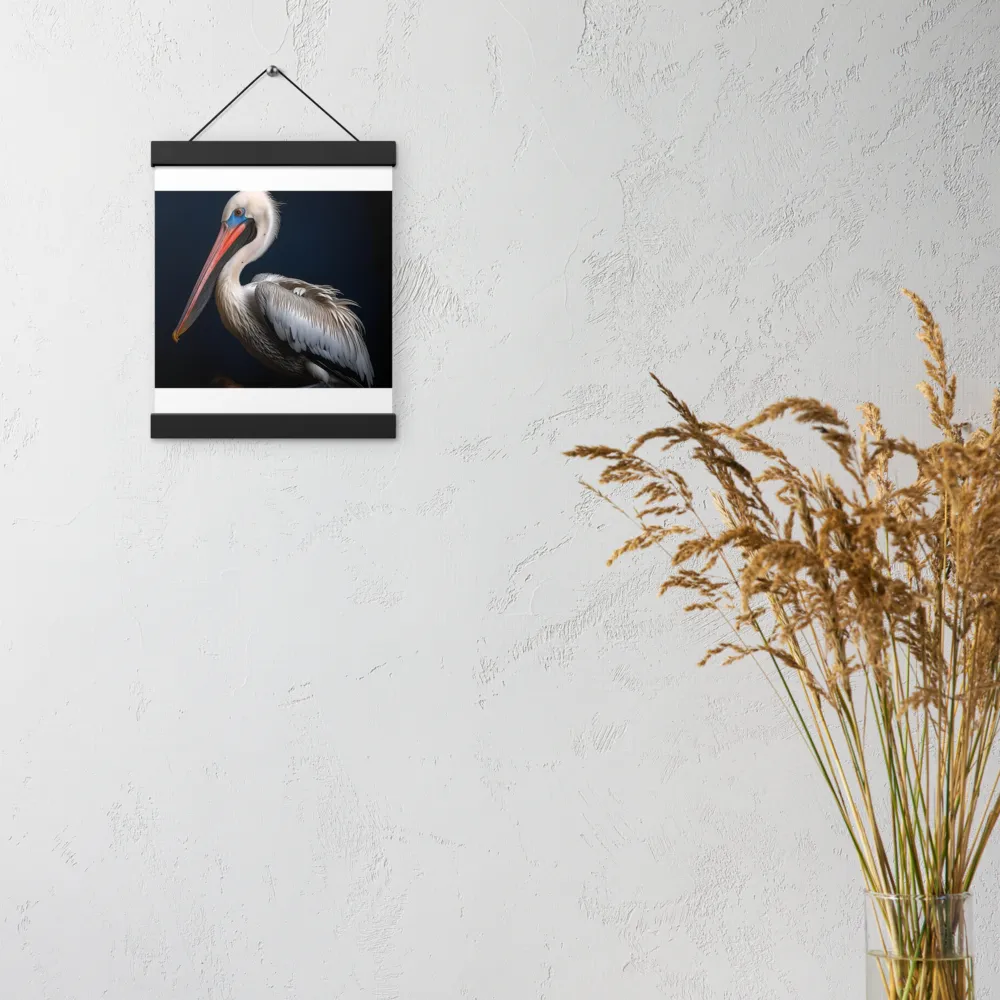 Majestic Pelican Portrait | Poster With Black Wood Hanger | 8″×10″