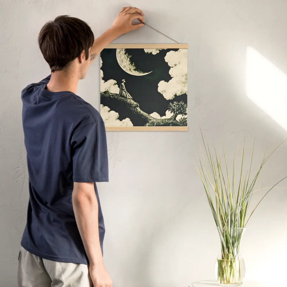 Whispers of the Moon | Poster With Oak Wood Hanger | 16″×16″