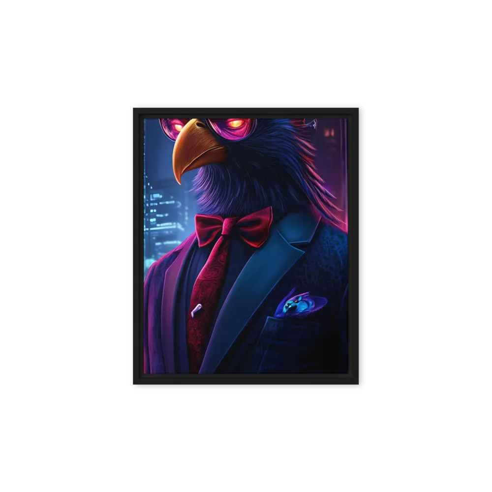 The Dapper Avian | Canvas with Black Frame | 8″×10″
