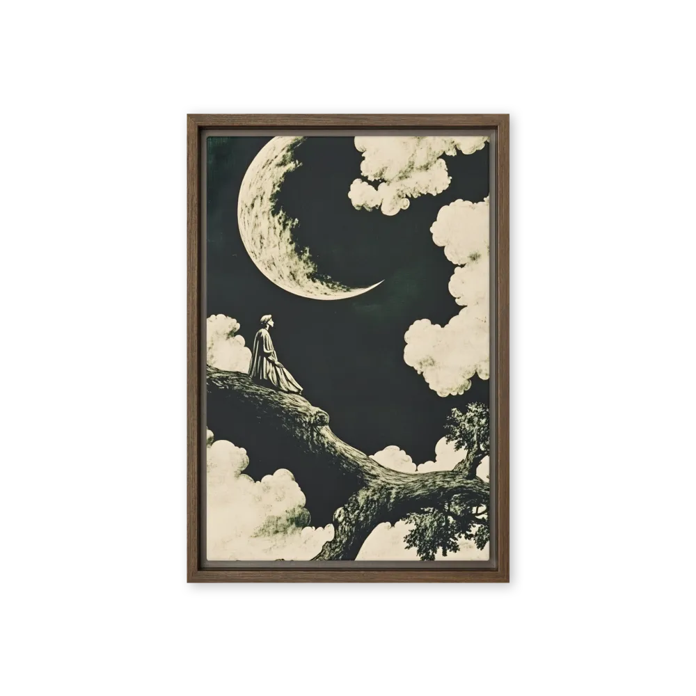Whispers of the Moon | Canvas with Brown Frame | 12″×18″