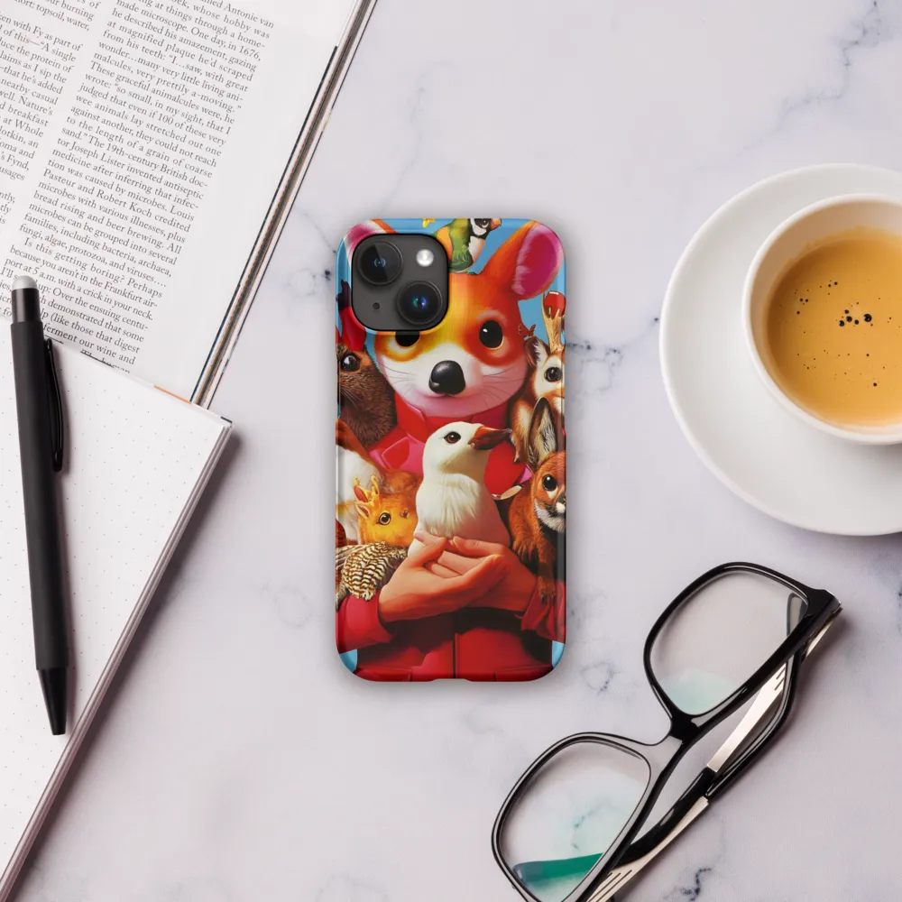 Harmony in Whimsy: A Modern Animal Ensemble | Phone Case |  15 | Snap Case | Matte