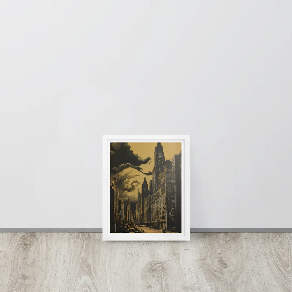 Echoes of a Forgotten Skyline | Canvas with White Frame | 8″×10″