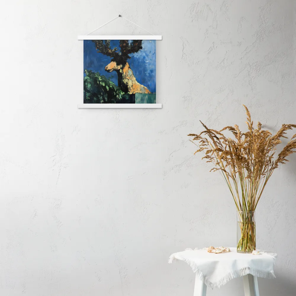 The Majestic Deer in Nature | Poster With White Wood Hanger | 14″×14″