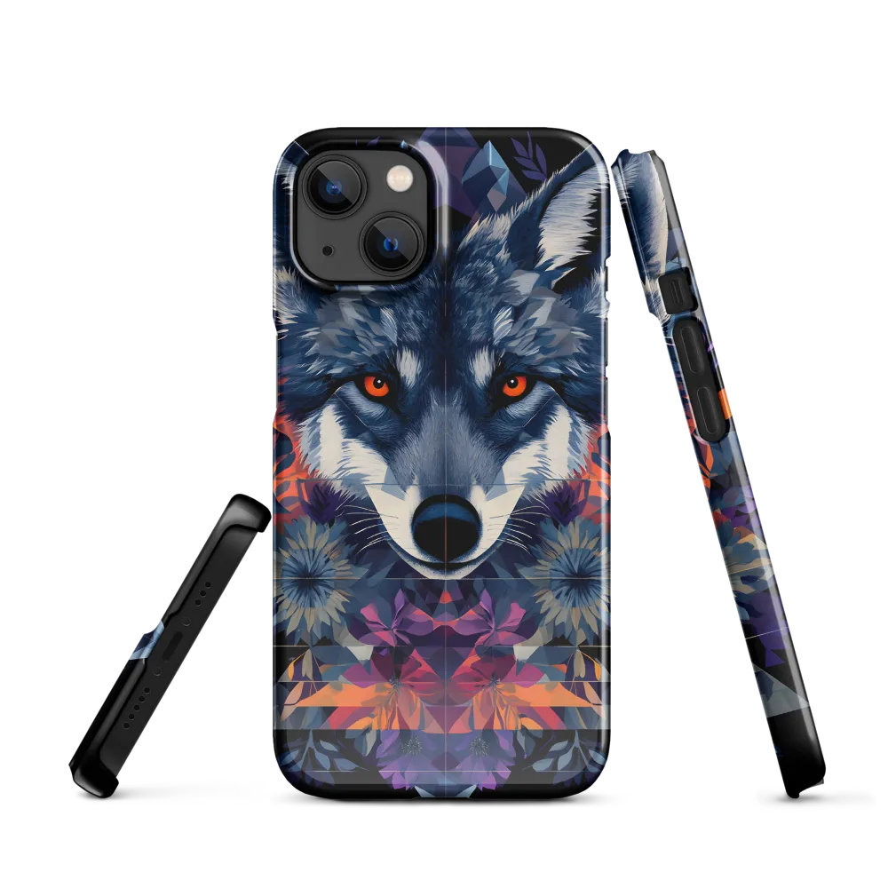 Mystical Wolf Amidst Floral Geometry