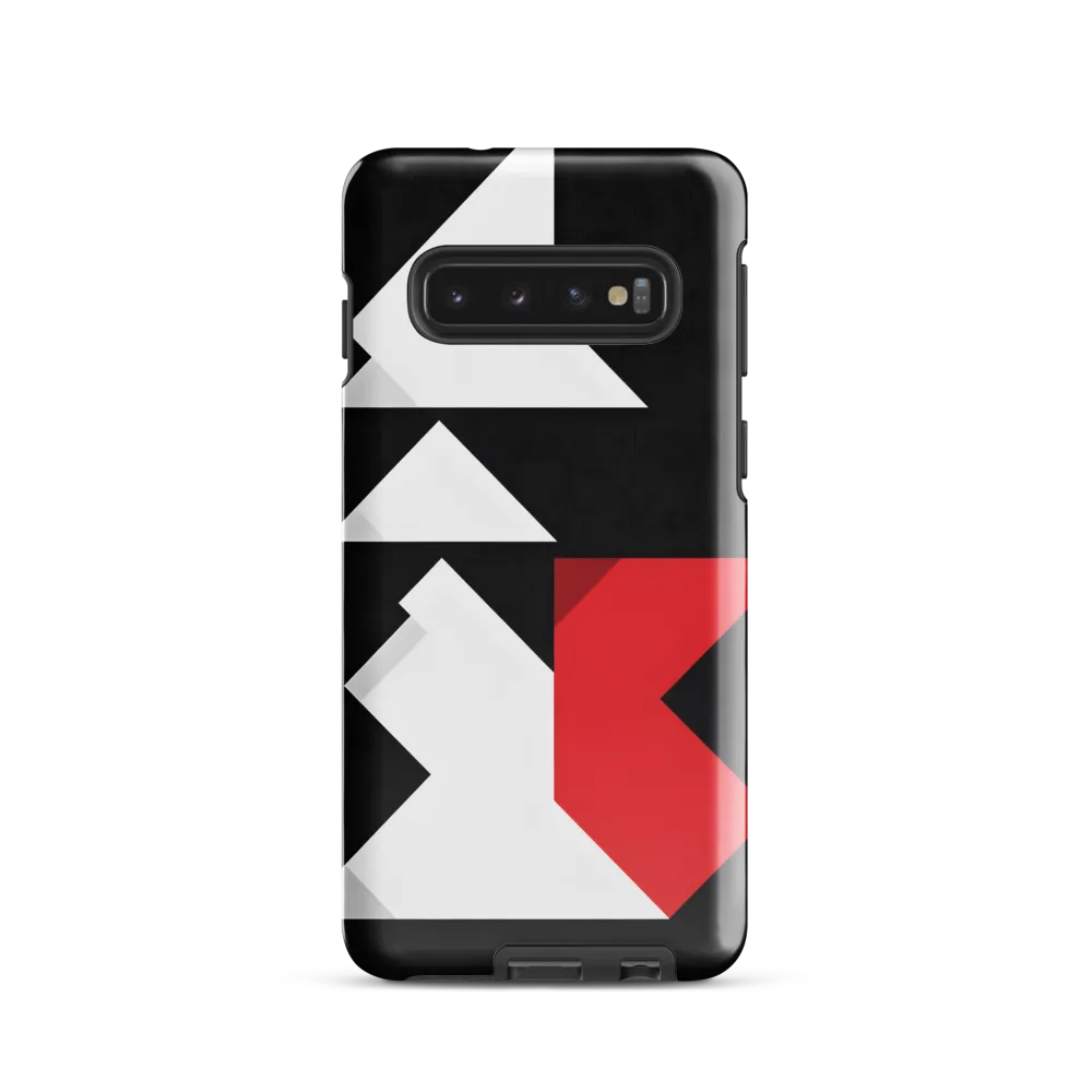 Geometric Symphony in Contrast | Phone Case |  S10 | Tough Case | Glossy