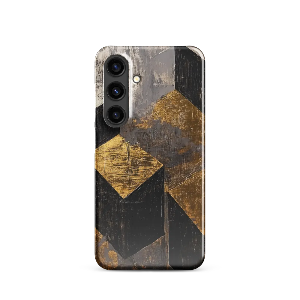 Geometric Harmony in Gold and Black | Phone Case |  S24 | Snap Case | Glossy