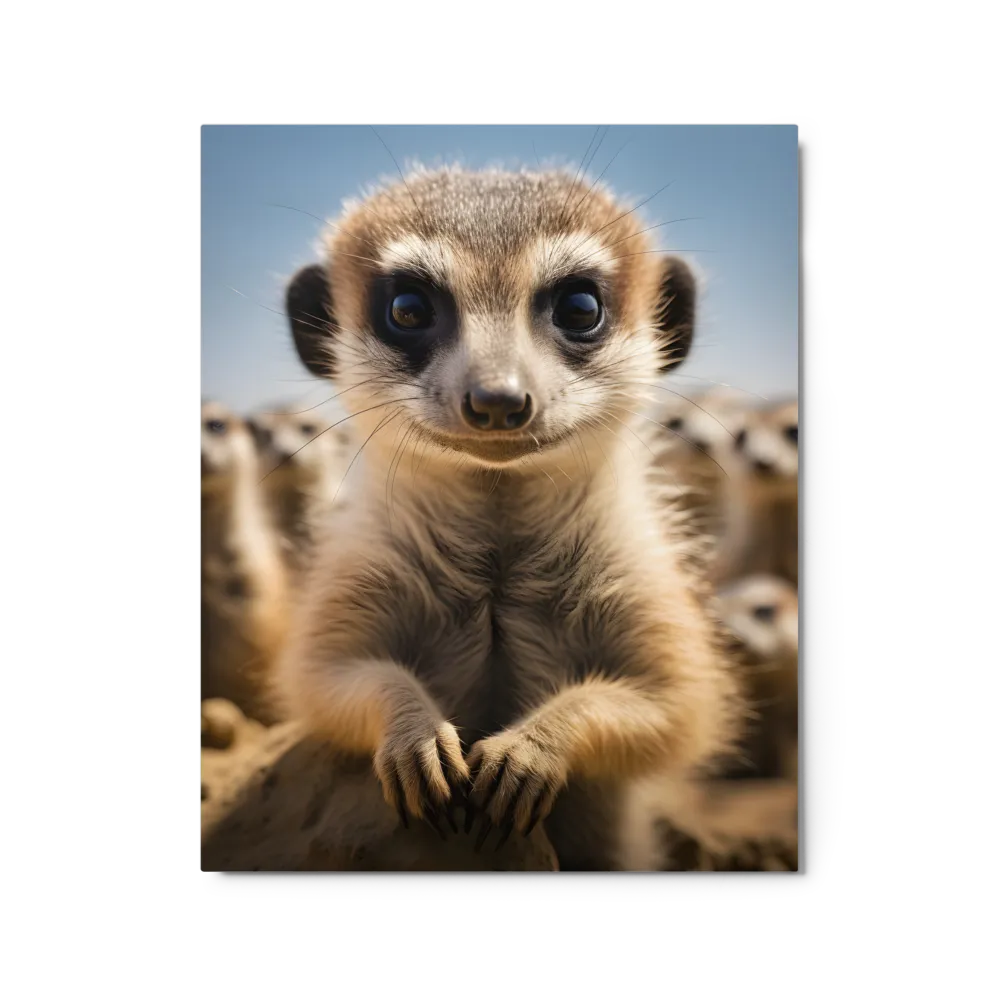 Curious Stance: The Meerkat's Gaze | Metal Print | 16″×20″