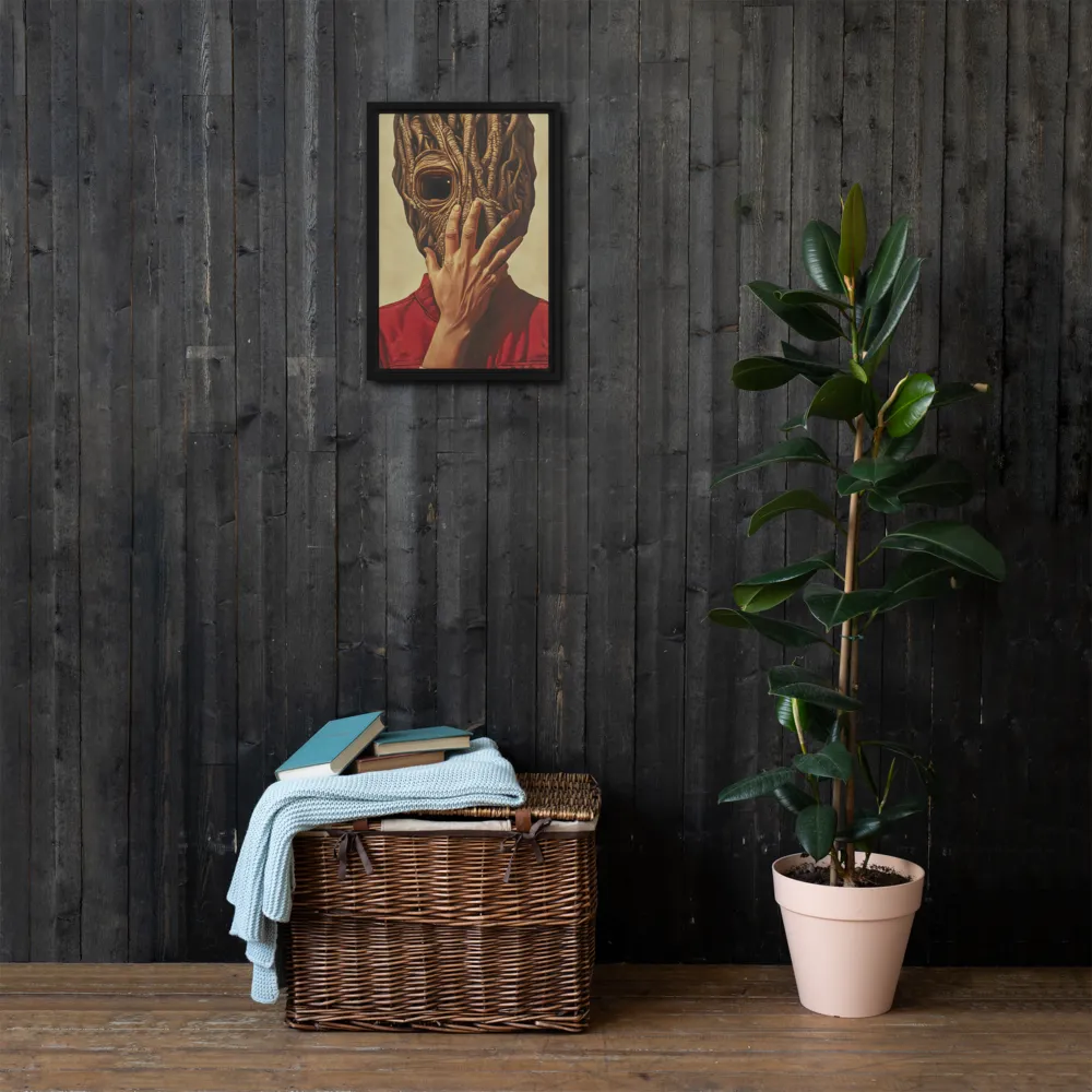The Mask of Roots | Canvas with Black Frame | 12″×18″