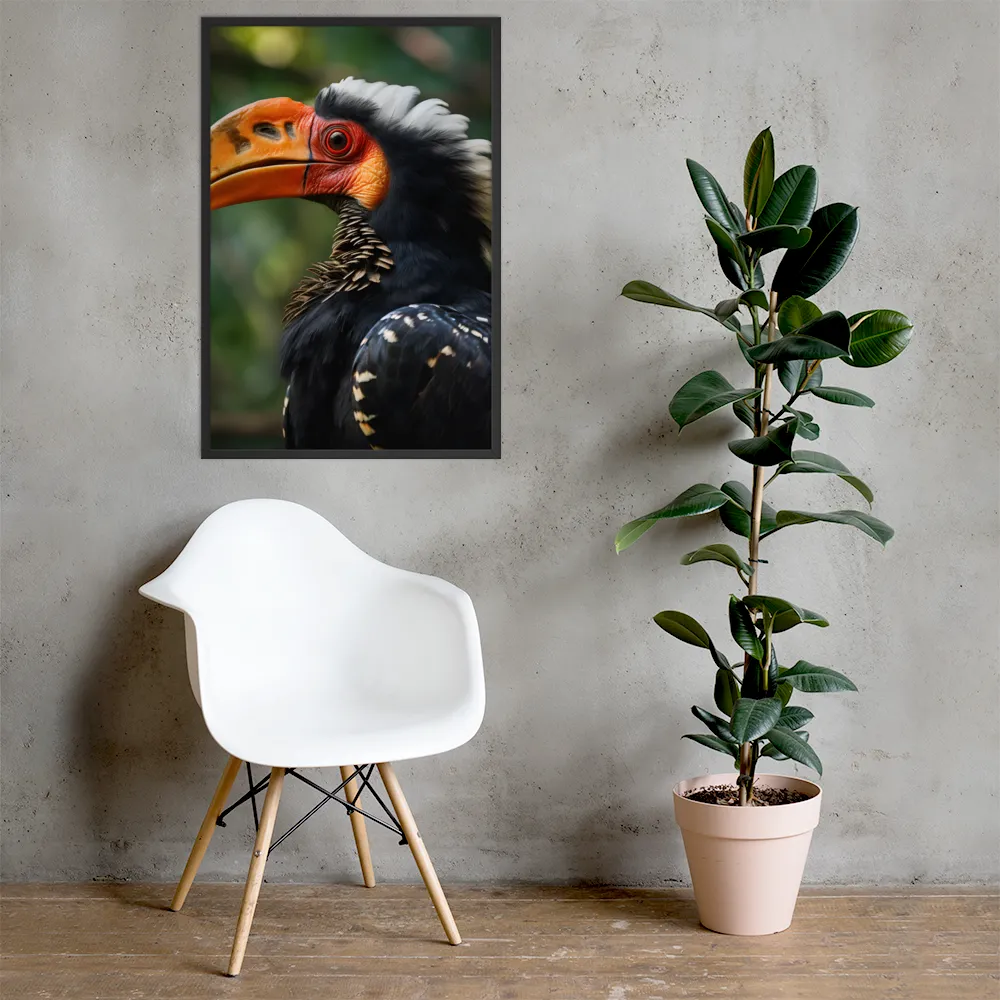 Majesty of the Hornbill | Poster with Black Frame | 24″×36″