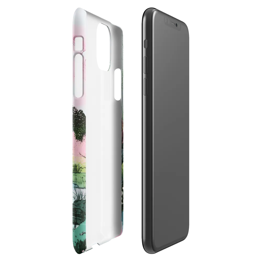 Tranquil Reflections: A Serene Landscape | Phone Case |  11 Pro Max | Snap Case | Glossy