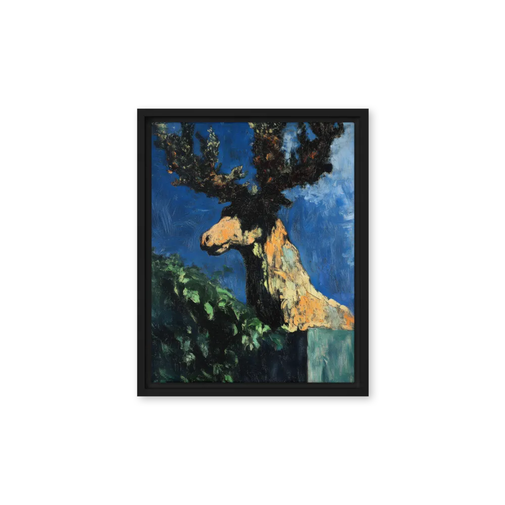 The Majestic Deer in Nature | Canvas with Black Frame | 11″×14″