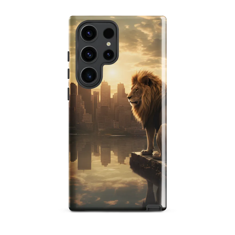 The Lion's Gaze Over the Urban Symphony
